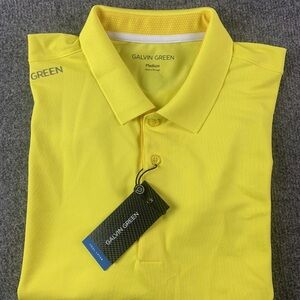 Galvin Green Mens Short Sleeve Golf Polo Shirt Size M Yellow NWT
